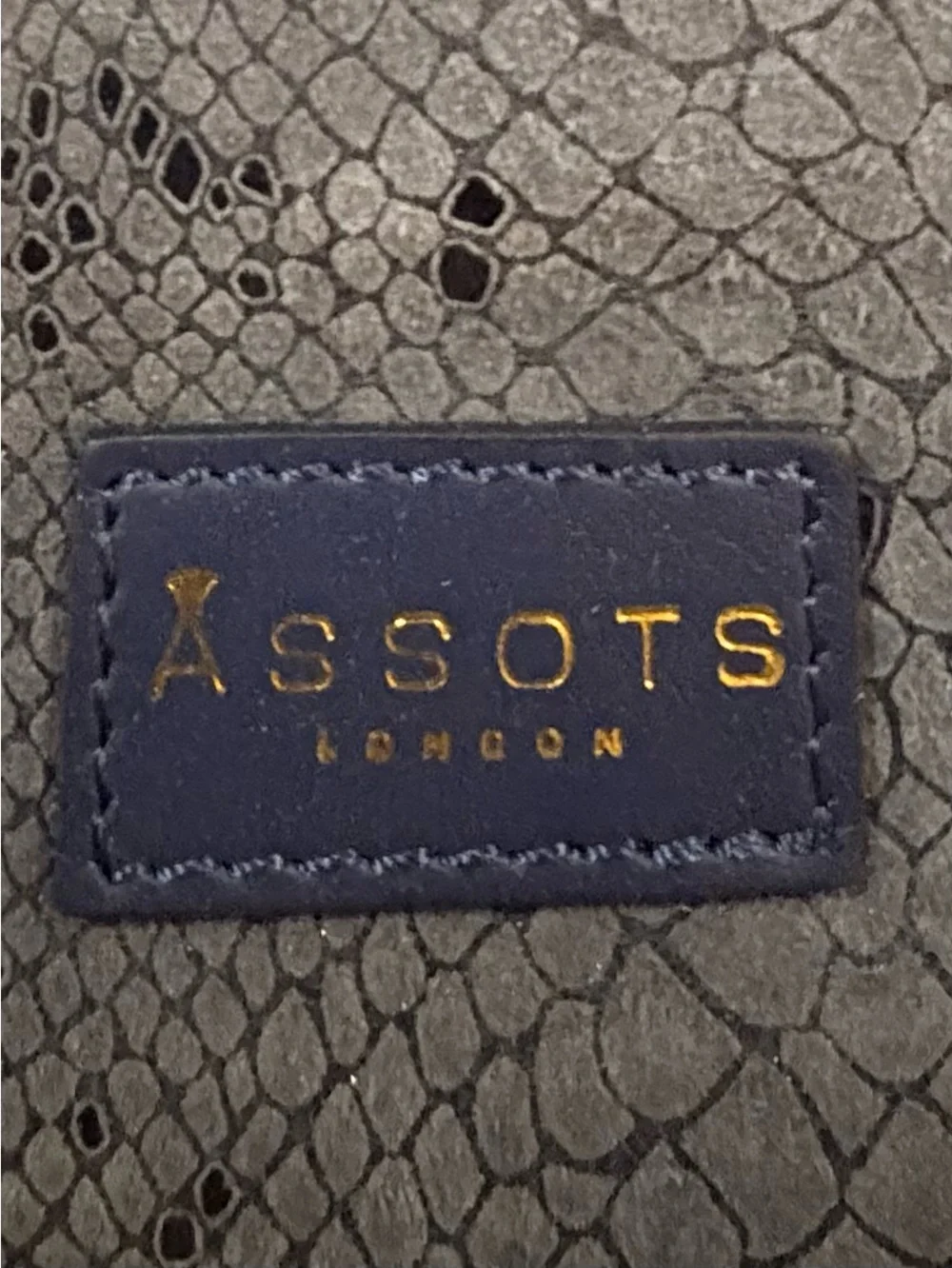 Assots of London ‘Esme’ Suede Python Print Hobo Bag with Gold Rings NWOT